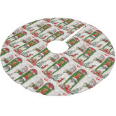 Saint Bernard Dog Weihnachten Polyester Weihnachtsbaumdecke (Schrägansicht)