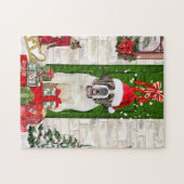 Saint Bernard Dog Weihnachten Puzzle (Horizontal)