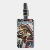 Saint Bernard Dog Weihnachtsfest Gepäckanhänger (Vorderseite vertikal)