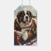 Saint Bernard Dog Weihnachtsfest Geschenkanhänger (Rückseite)