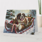 Saint Bernard Dog Weihnachtsfest Karte (Vorderseite)