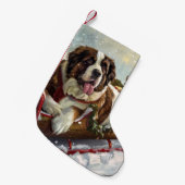 Saint Bernard Dog Weihnachtsfest Kleiner Weihnachtsstrumpf (Vorderansicht (hängend))