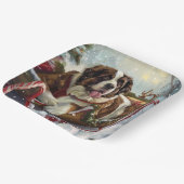 Saint Bernard Dog Weihnachtsfest Pappteller (Gewinkelt)