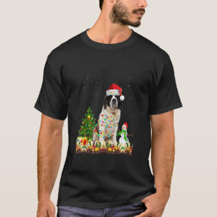 Saint Bernard Dog Weihnachtsmannmütze Christmas Do T-Shirt