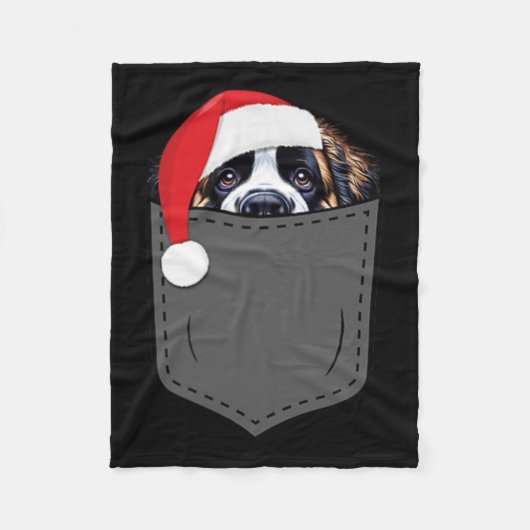Saint Bernard Dog Weihnachtsmannmütze Weihnachtsba Fleecedecke (Vorderseite)