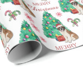 Saint Bernard Dog Weihnachtsmuster Geschenkpapier (Rolleneckpunkt)