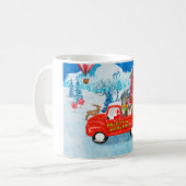 Saint Bernard Dog Weihnachtswagen Schnee Kaffeetasse (Vorderseite Links)