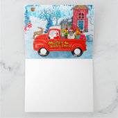Saint Bernard Dog Weihnachtswagen Schnee Karte (Innenseite)