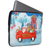 Saint Bernard Dog Weihnachtswagen Schnee Laptopschutzhülle (Vorne Rechts)