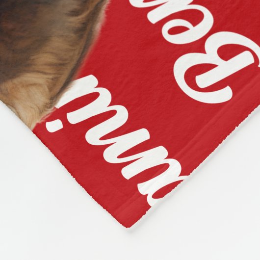 Saint Bernard Dog with Name Pattern Christmas Fleecedecke (Ecke)