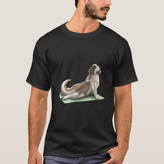 Saint Bernard Dog Yoga Pose Meditation Zen Workout T-Shirt (Vorderseite)