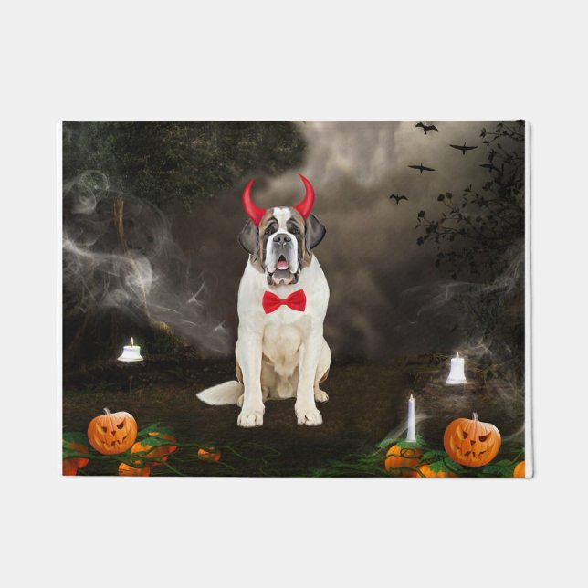 Saint Bernard Dog zu Halloween Fußmatte (Vorderseite)