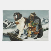 Saint Bernard Dog Zwarf Fantasy Geschirrtuch (Horizontal)
