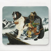 Saint Bernard Dog Zwarf Fantasy Mousepad (Vorne)