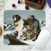 Saint Bernard Dog Zwarf Fantasy Mousepad