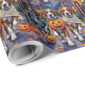 Saint Bernard Dogs in Halloween Costumes Geschenkpapier (Rolleneckpunkt)