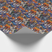 Saint Bernard Dogs in Halloween Costumes Geschenkpapier (Ecke)