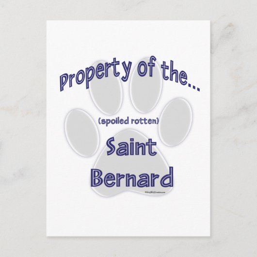 Saint Bernard-Eigentum Postkarte (Vorderseite)
