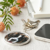 Saint Bernard Face Grosser Premium Schlüsselanhäng Schlüsselanhänger (Seite)