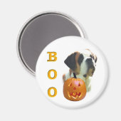 Saint Bernard (glatt) Boo Magnet (Vorderseite/Rückseite)