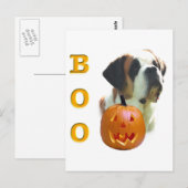 Saint Bernard (glatt) Boo Postkarte (Vorne/Hinten)