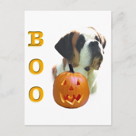 Saint Bernard (glatt) Boo Postkarte (Vorderseite)