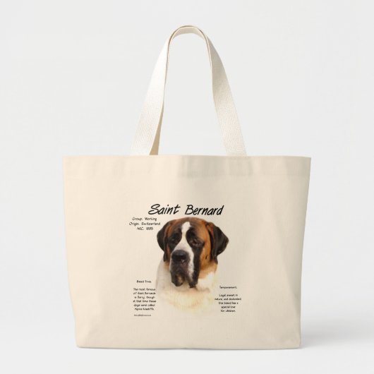 Saint Bernard (glatt) Historisches Design Jumbo Stoffbeutel (Vorne)