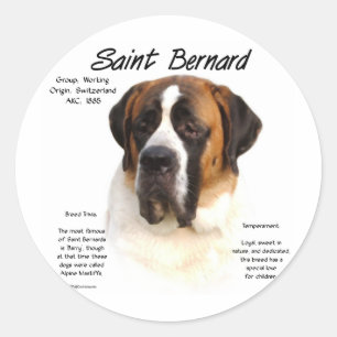 Saint Bernard (glatt) Historisches Design Runder Aufkleber