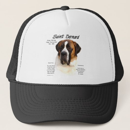 Saint Bernard (glatt) Historisches Design Truckerkappe (Vorderseite)