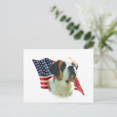 Saint Bernard (glatte Flagge) Postkarte (Stehend Vorderseite)