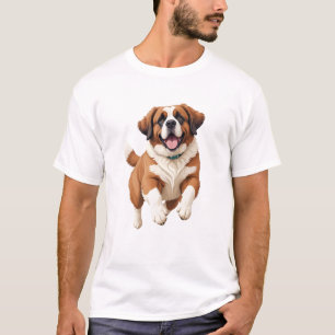 Saint Bernard glücklich Spielspass in der Luft spr T-Shirt