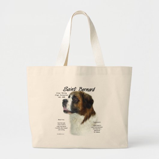 Saint Bernard (grob) Historisches Design Jumbo Stoffbeutel (Vorne)