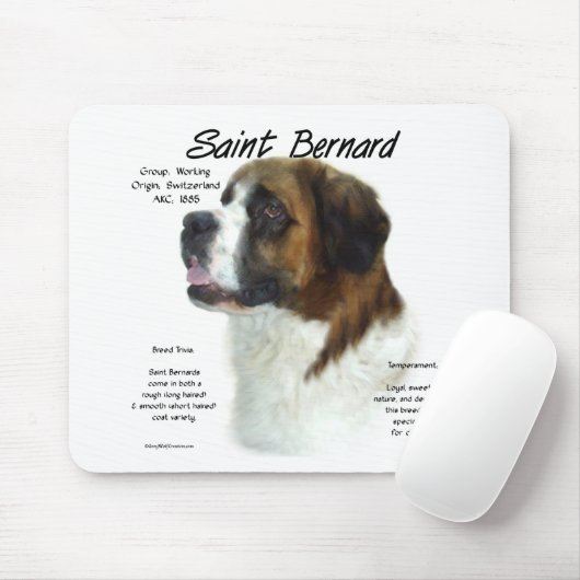 Saint Bernard (grob) Historisches Design Mousepad (Mit Mouse)