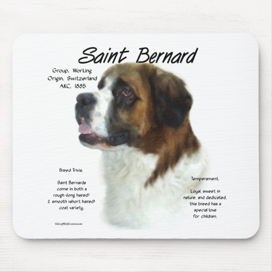 Saint Bernard (grob) Historisches Design Mousepad (Vorne)