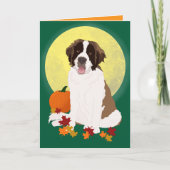 Saint Bernard Halloween Herbst Karte (Vorderseite)