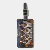 Saint Bernard Halloween Spooky Gepäckanhänger (Vorderseite vertikal)