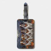 Saint Bernard Halloween Spooky Gepäckanhänger (Rückseite vertikal)