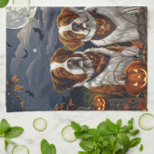 Saint Bernard Halloween Spooky Geschirrtuch (Gefaltet)