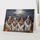 Saint Bernard Halloween Spooky Karte (Vorderseite)
