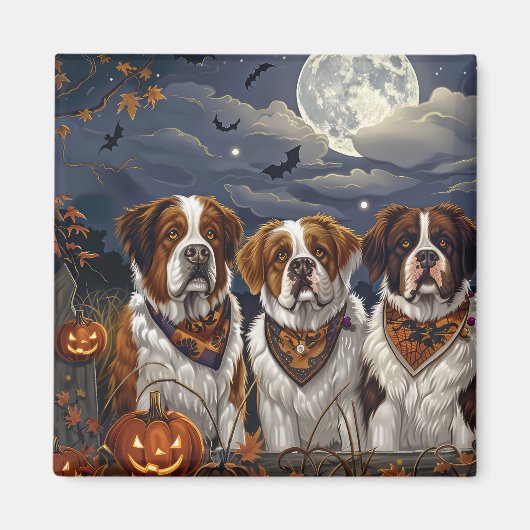 Saint Bernard Halloween Spooky Magnet (Vorne)