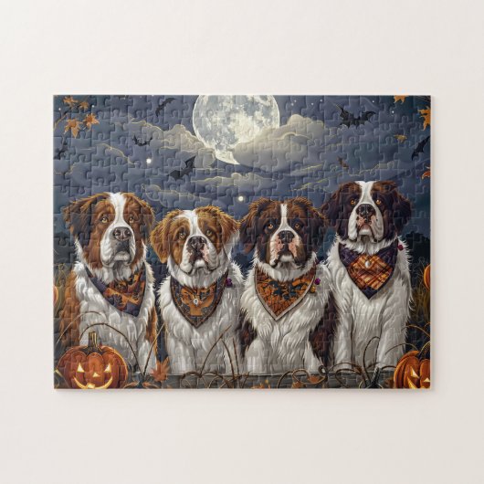 Saint Bernard Halloween Spooky Puzzle (Horizontal)