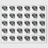 Saint Bernard Happy Face Geschenkpapier (Flach)