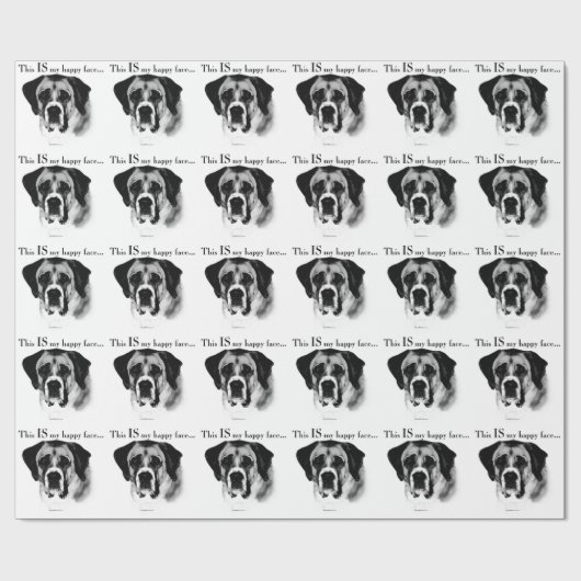 Saint Bernard Happy Face Geschenkpapier (Flach)