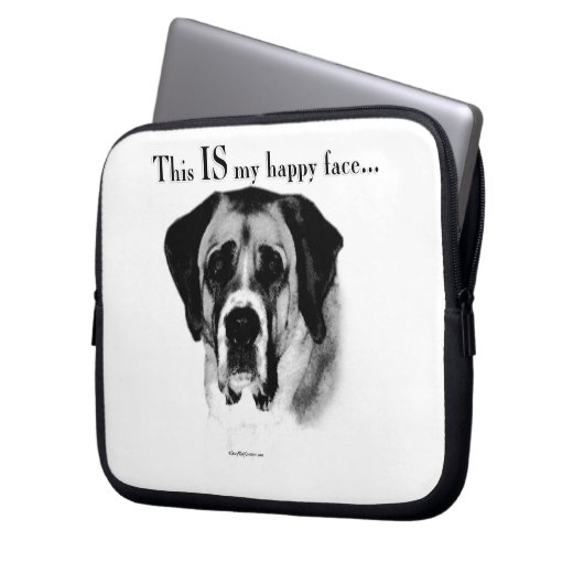 Saint Bernard Happy Face Laptopschutzhülle (Vorderseite Links)