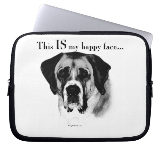Saint Bernard Happy Face Laptopschutzhülle (Vorderseite)