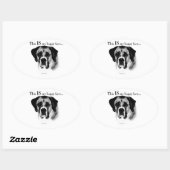 Saint Bernard Happy Face Ovaler Aufkleber (Blatt)