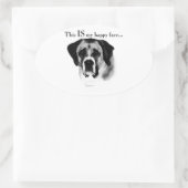 Saint Bernard Happy Face Ovaler Aufkleber (Tasche)
