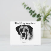 Saint Bernard Happy Face Postkarte (Stehend Vorderseite)