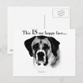 Saint Bernard Happy Face Postkarte (Vorne/Hinten)