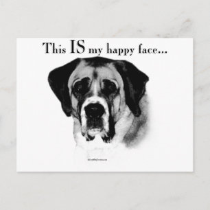 Saint Bernard Happy Face Postkarte